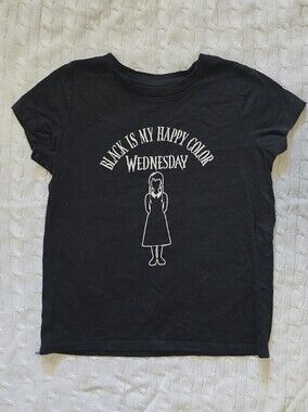 Wednesday Girls Black Graphic Tee - Size XL